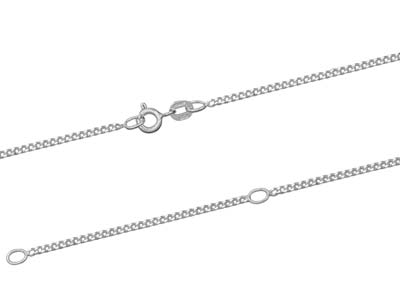 Sterling Silver 1.5mm Diamond Cut  Extendable Curb Chain              16-18