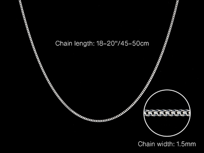 Sterling Silver 1.5mm Diamond Cut  Extendable Curb Chain              18-20