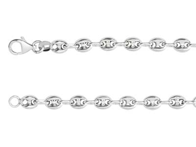 Sterling Silver 4mm Hollow Coffee  Bean Chain 18