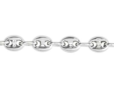 Sterling Silver 4mm Hollow Coffee  Bean Chain 18