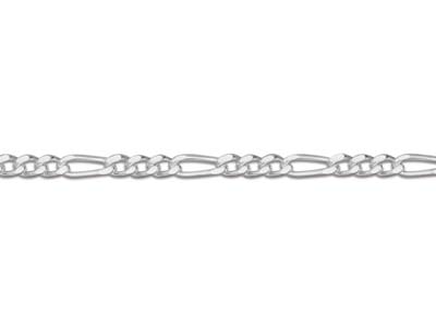 Sterling Silver 1.3mm Diamond Cut  3+1 Figaro Chain 16