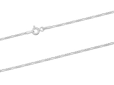 Sterling Silver 1.3mm Diamond Cut  3+1 Figaro Chain 18