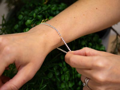Sterling Silver 3mm Beaded Stretch Bracelet 16.5cm/6.5