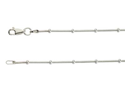 Sterling Silver 2.7mm Snake Chain  With Bead Stations Bracelet        7.5