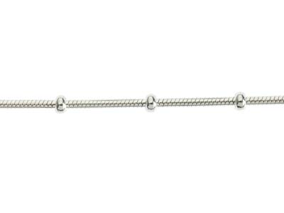 Sterling Silver 2.7mm Snake Chain  With Bead Stations Bracelet        7.5