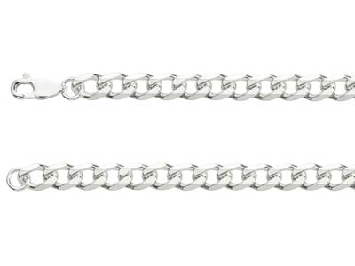 Sterling Silver 5.2mm Diamond Cut Metric Curb Bracelet 8.5''/21cm Hallmarked - Standard Image - 2