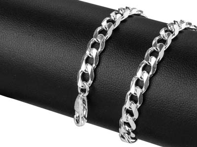 Sterling Silver 5.2mm Diamond Cut Metric Curb Bracelet 8.5''/21cm Hallmarked - Standard Image - 4