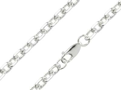 Sterling Silver 5.3mm Angle Filed   Trace Bracelet 8.521cm Hallmarked