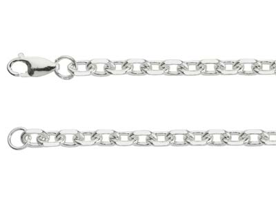 Sterling Silver 5.3mm Angle Filed   Trace Bracelet 8.5