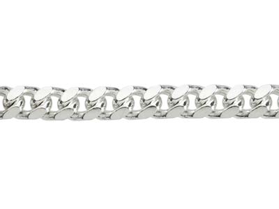 Sterling Silver 5.6mm Filed Bevelled Curb Bracelet 8.5''/21cm Hallmarked - Standard Image - 3