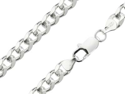 Sterling Silver 7.6mm Metric Curb Bracelet 8.5