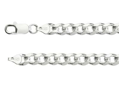 Sterling Silver 7.6mm Metric Curb Bracelet 8.5