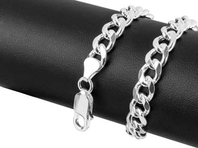 Sterling Silver 7.6mm Metric Curb Bracelet 8.5