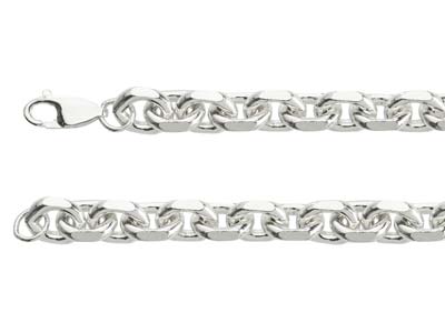 Sterling Silver 8.4mm Angle Filed Trace Bracelet 8.5
