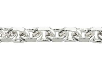 Sterling Silver 8.4mm Angle Filed Trace Bracelet 8.5