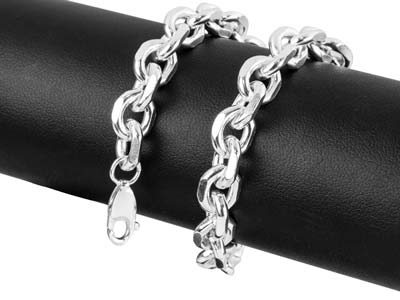 Sterling Silver 8.4mm Angle Filed Trace Bracelet 8.5