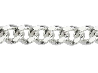 Sterling Silver 8.9mm Filed Curb Bracelet 8.5''/21cm Hallmarked - Standard Image - 3