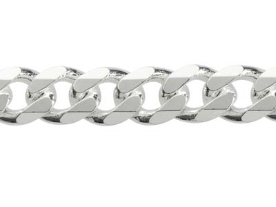 Sterling Silver 9.2mm Diamond Cut Metric Curb Bracelet 8.5''/21cm Hallmarked - Standard Image - 3
