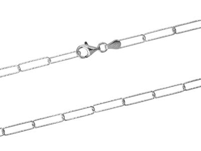 Sterling Silver 3.5mm Sparkle Long Link Round Wire Chain, 18