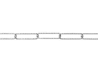 Sterling Silver 3.5mm Sparkle Long Link Round Wire Chain, 20