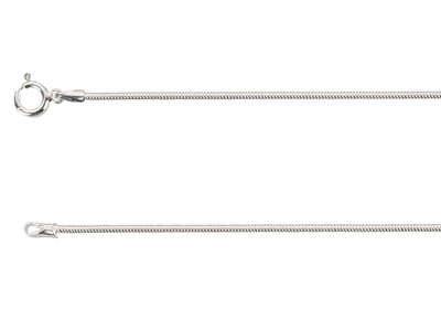 Sterling Silver 1.2mm Diamond Cut  Round Snake Chain 20