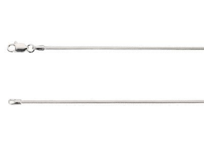 Sterling Silver 1.2mm Round Snake Chain 20''/50cm, Unhallmarked 100% Recycled Silver - Standard Image - 2