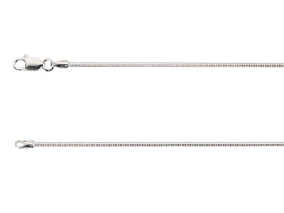 Sterling Silver 1.2mm Round Snake Chain 24''/60cm, Unhallmarked 100% Recycled Silver - Standard Image - 2
