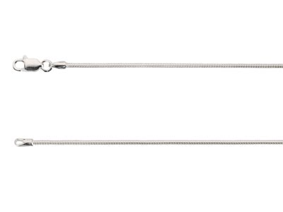 Sterling Silver 1.2mm Round Snake Chain 26''/66cm, Unhallmarked 100% Recycled Silver - Standard Image - 2
