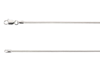 Sterling Silver 1.2mm Round Snake Chain 30''/76cm, Unhallmarked 100% Recycled Silver - Standard Image - 2