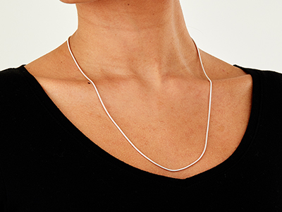 Sterling Silver 1.4mm Round Snake  Chain 22