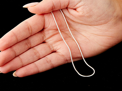 Sterling Silver 1.4mm Round Snake  Chain 22