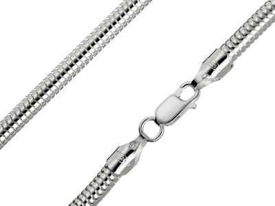 Sterling Silver 5.0mm Round Snake  Chain 1640cm Hallmarked, 100    Recycled Silver