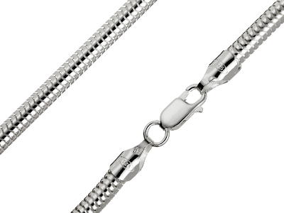 Sterling Silver 5.0mm Round Snake  Chain 1845cm Hallmarked, 100    Recycled Silver