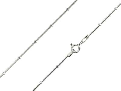 Sterling Silver 1.9mm Snake Chain  With Bead Stations 1640cm