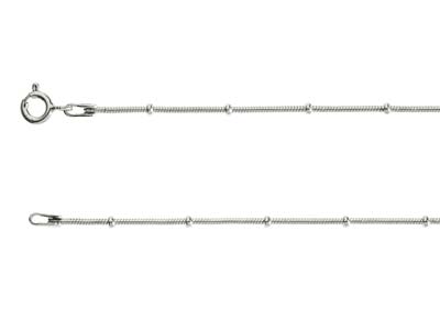 Sterling Silver 1.9mm Snake Chain  With Bead Stations 16