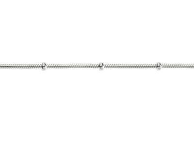 Sterling Silver 1.9mm Snake Chain  With Bead Stations 16