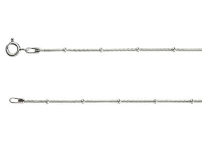 Sterling Silver 1.9mm Snake Chain  With Bead Stations 18