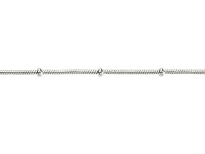 Sterling Silver 1.9mm Snake Chain  With Bead Stations 18