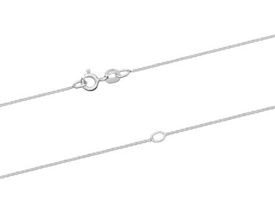 Sterling Silver 0.9mm Extendable    Hammered Trace Chain 18-20