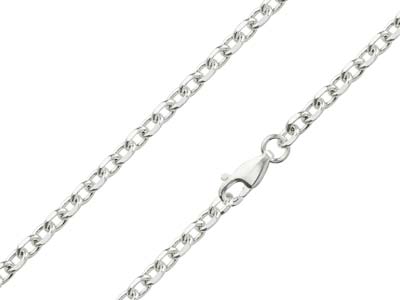 Sterling Silver 3.5mm Angle Filed  Trace Chain 1845cm Hallmarked