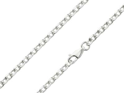 Sterling Silver 3.5mm Angle Filed  Trace Chain 2050cm Hallmarked