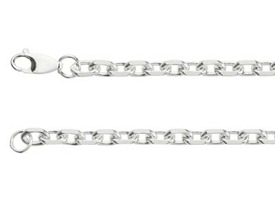 Sterling Silver 5.3mm Angle Filed  Trace Chain 18