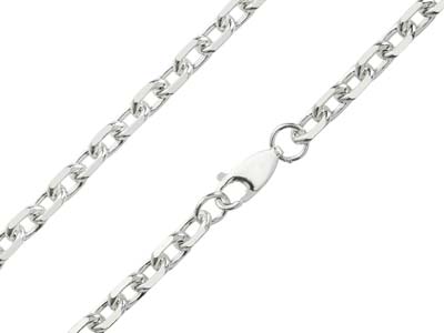 Sterling Silver 5.3mm Angle Filed  Trace Chain 2050cm Hallmarked