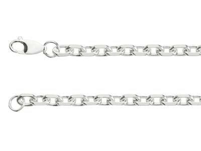 Sterling Silver 5.3mm Angle Filed  Trace Chain 20