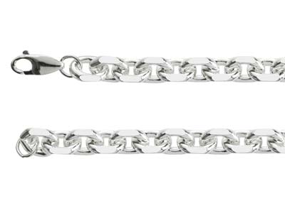 Sterling Silver 8.4mm Diamond Cut Oval Trace Chain 18''/45cm Hallmarked - Standard Image - 2