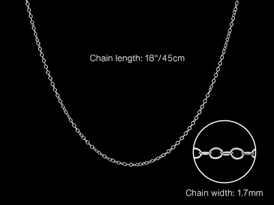 Sterling Silver 1.7mm Trace Chain   18