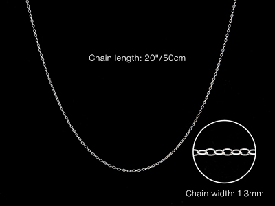 Sterling Silver 1.3mm Trace Chain   20