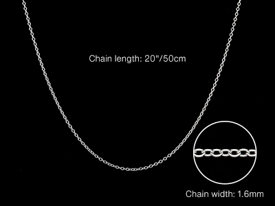 Sterling Silver 1.6mm Trace Chain   20