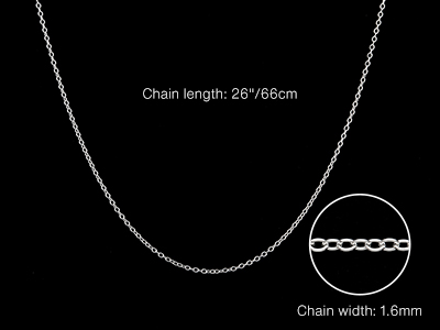 Sterling Silver 1.6mm Trace Chain   26