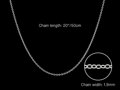 Sterling Silver 1.9mm Trace Chain   20